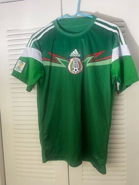 adidas Green Mexico National Team Soccer Jersey with Red & White Accents